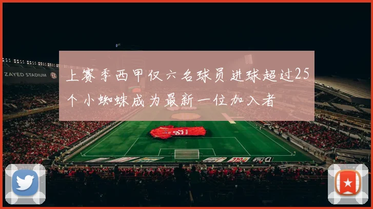 上赛季西甲仅六名球员进球超过25个小蜘蛛成为最新一位加入者